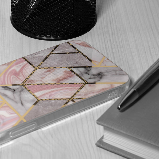 Hoes voor Oppo A78 4G, Techsuit, Marble, Roze
