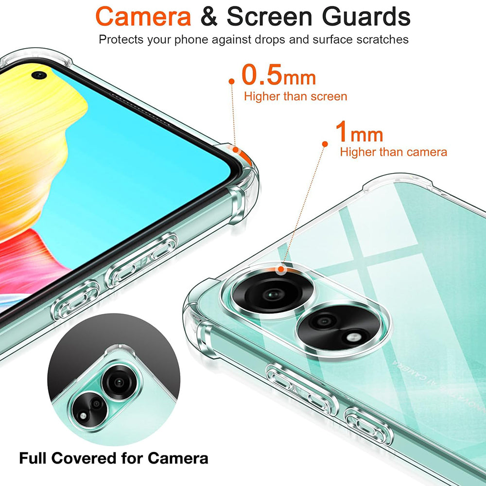 Hoes voor Oppo A78 4G, Techsuit, Schokbestendig Helder, Transparant