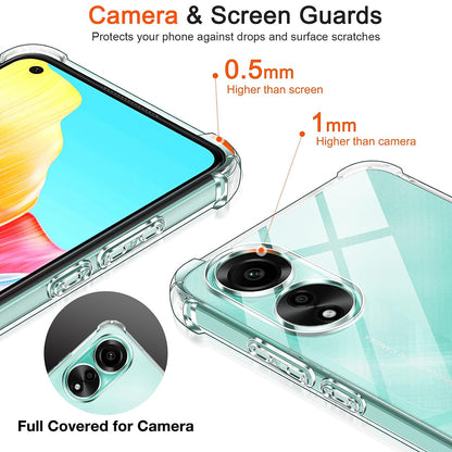 Hoes voor Oppo A78 4G, Techsuit, Schokbestendig Helder, Transparant