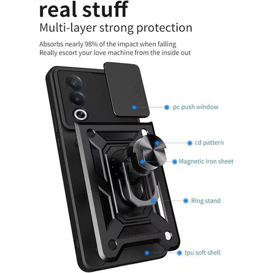 Hoes voor Oppo A80, Techsuit, CamShield, Zwart