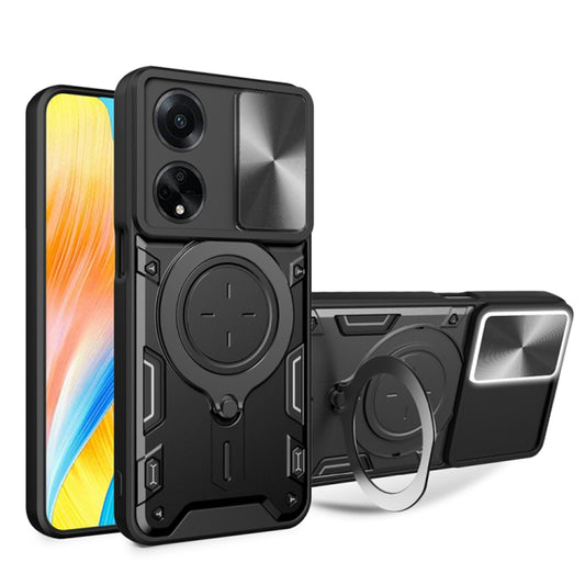 Hoes voor Oppo A98, Techsuit, CamGuard Pro, Zwart