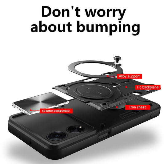 Hoes voor Oppo A98, Techsuit, CamGuard Pro, Zwart