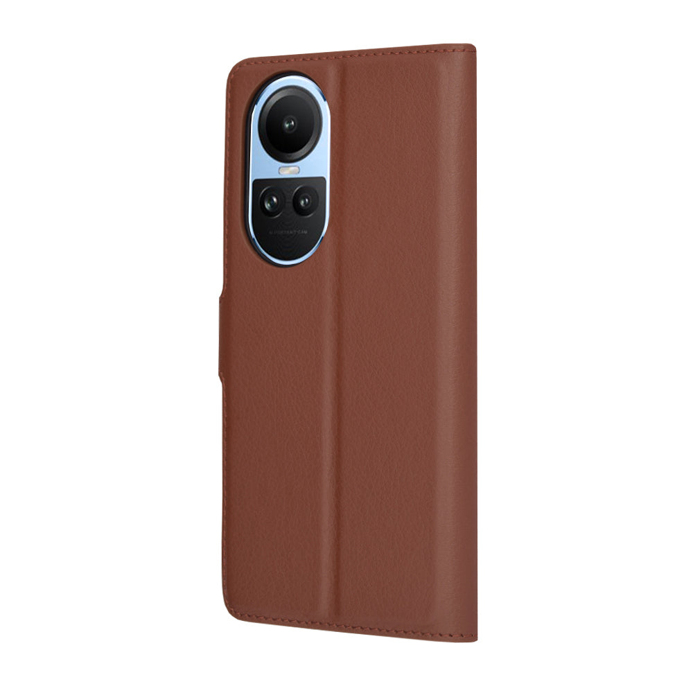 Hoes voor Oppo Reno10 / Reno10 Pro, Techsuit, Leather Folio, Bruin