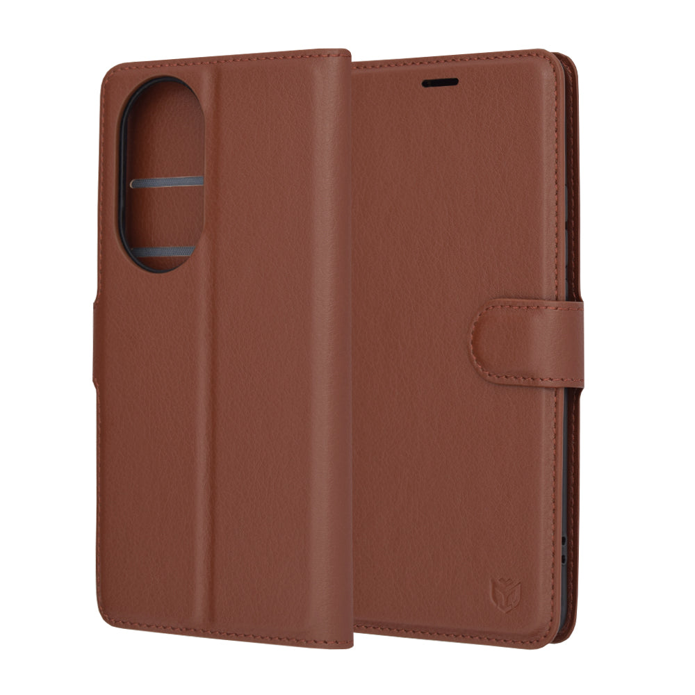 Hoes voor Oppo Reno10 / Reno10 Pro, Techsuit, Leather Folio, Bruin