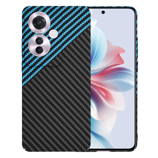 Hoes voor Oppo Reno11 F, Techsuit, Carbonite FiberShell, Zwart Blauw