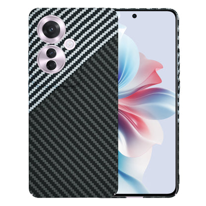 Hoesje voor Oppo Reno11 F, Techsuit, Carbonite FiberShell, Zwart Grijs