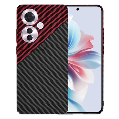Hoes voor Oppo Reno11 F, Techsuit, Carbonite FiberShell, Zwart Rood