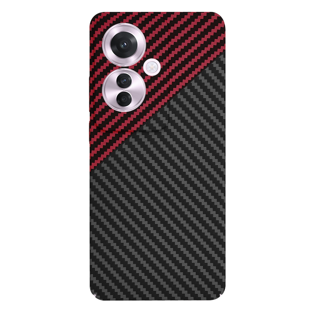 Hoes voor Oppo Reno11 F, Techsuit, Carbonite FiberShell, Zwart Rood