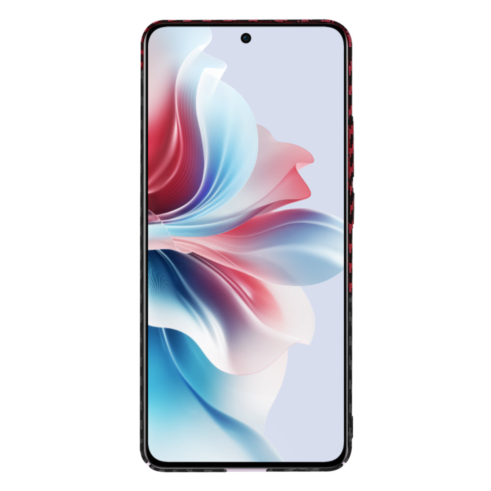 Hoes voor Oppo Reno11 F, Techsuit, Carbonite FiberShell, Zwart Rood