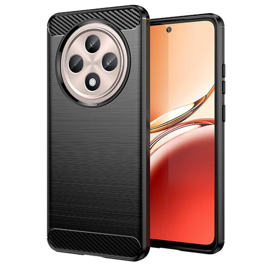 Hoes voor Oppo Reno12 FS 5G / Reno12 FS 4G / Reno12 F 4G / Reno12 F, Techsuit, Carbon, Zwart