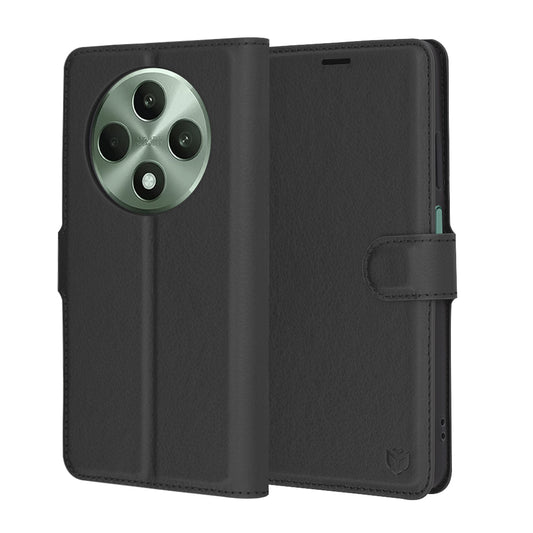 Hoes voor Oppo Reno12 FS 5G / Reno12 FS 4G / Reno12 F 4G / Reno12 F, Techsuit, Lederen Folio, Zwart