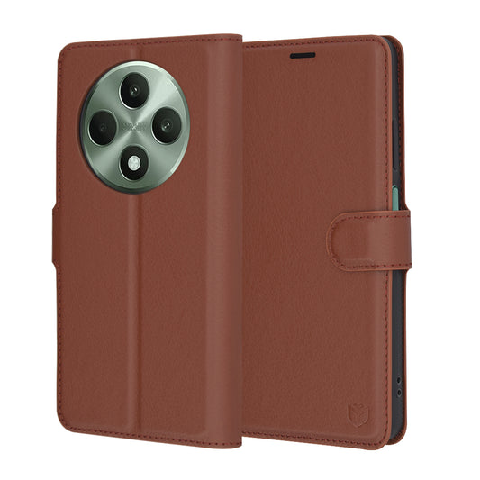 Hoes voor Oppo Reno12 FS 5G / Reno12 FS 4G / Reno12 F 4G / Reno12 F, Techsuit, Leather Folio, Bruin
