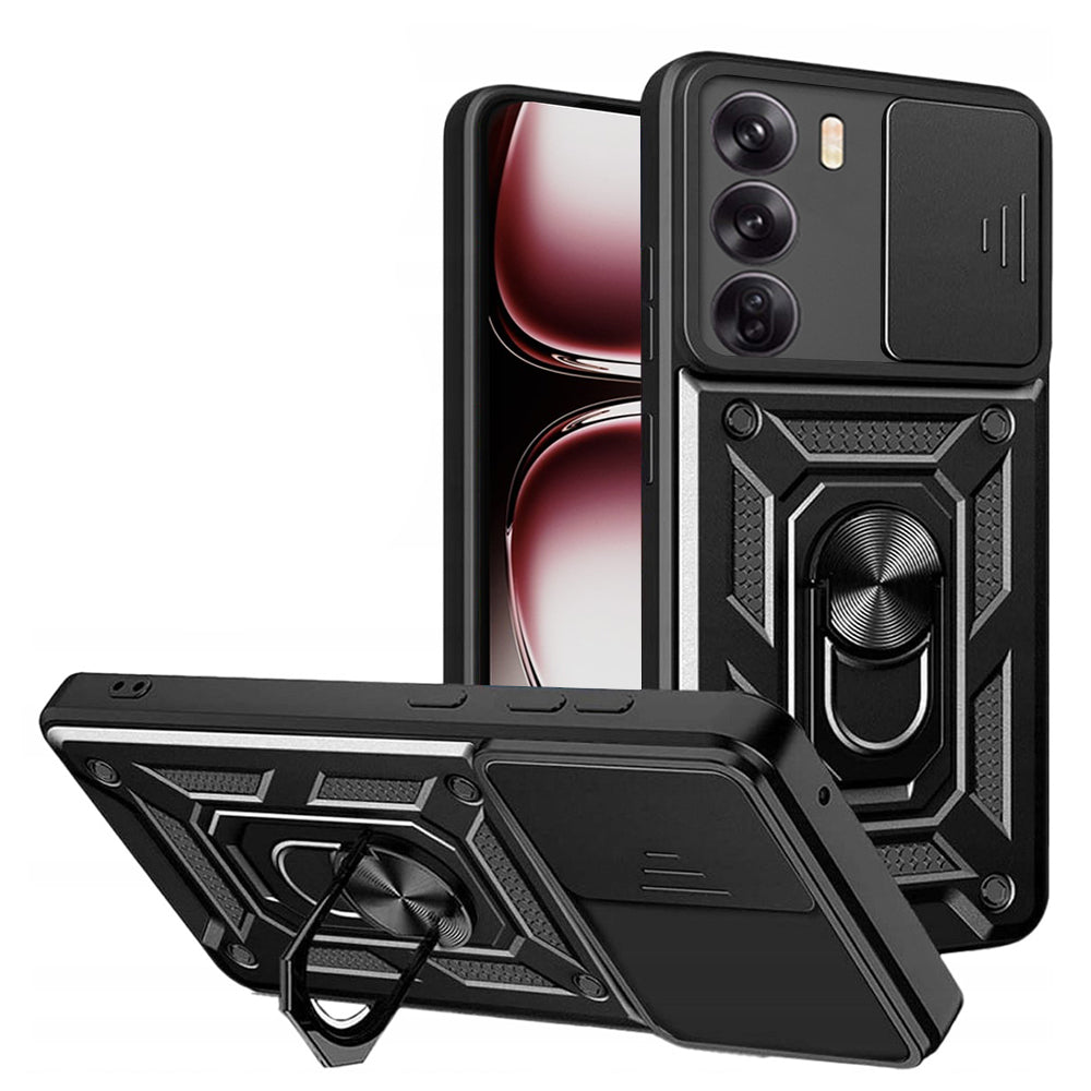 Hoes voor Oppo Reno12 Pro, Techsuit, CamShield, Zwart