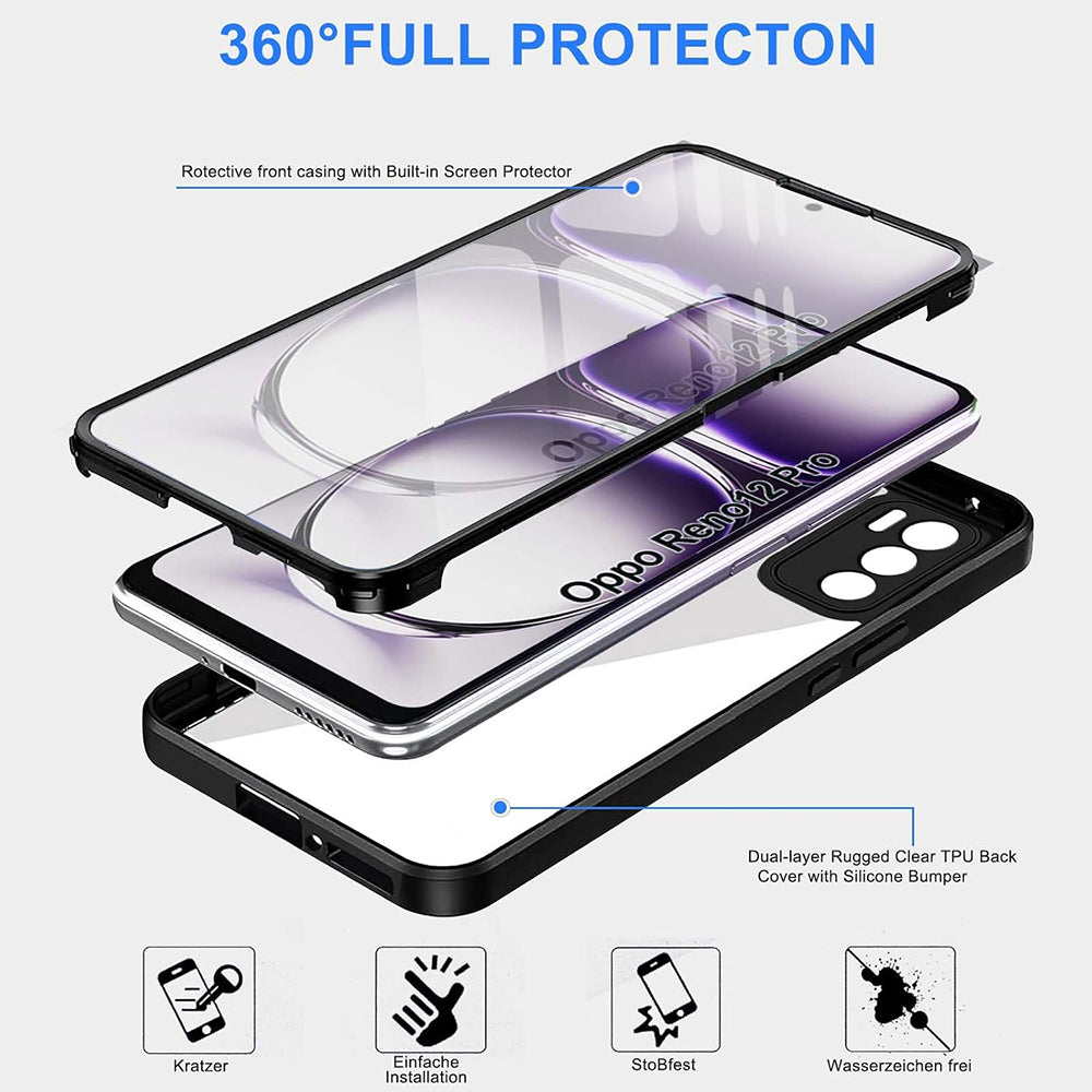 Hoes voor Oppo Reno12 Pro, Techsuit, ColorVerse 360, Zwart