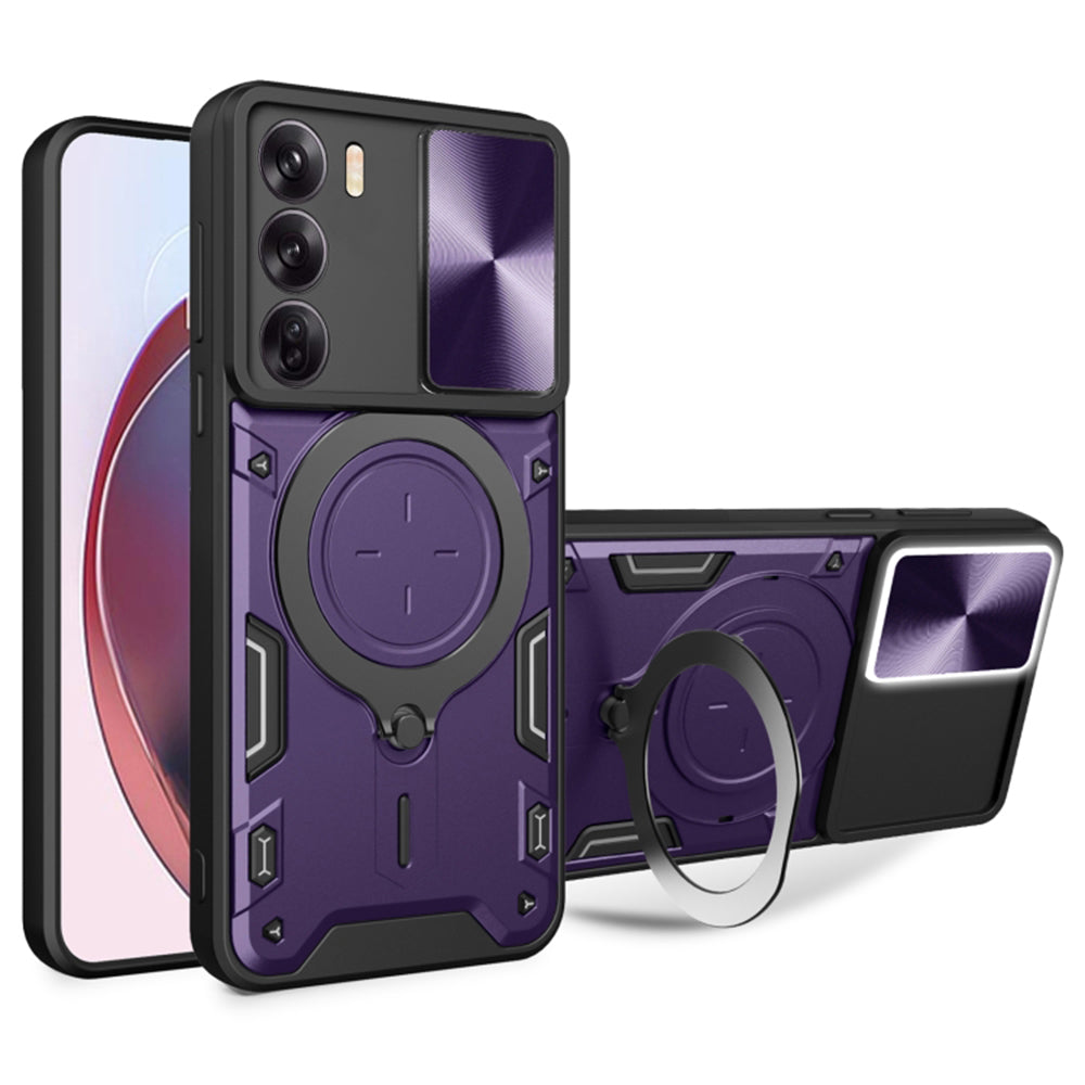 Hoes voor Oppo Reno12, Techsuit, CamGuard Pro, Paars