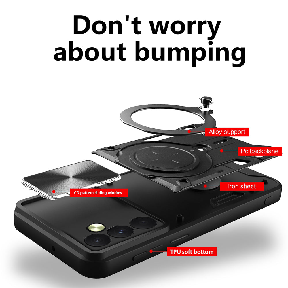 Hoes voor Oppo Reno12, Techsuit, CamGuard Pro, Roze Goud