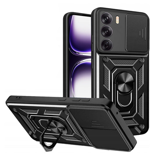 Hoes voor Oppo Reno12, Techsuit, CamShield, Zwart