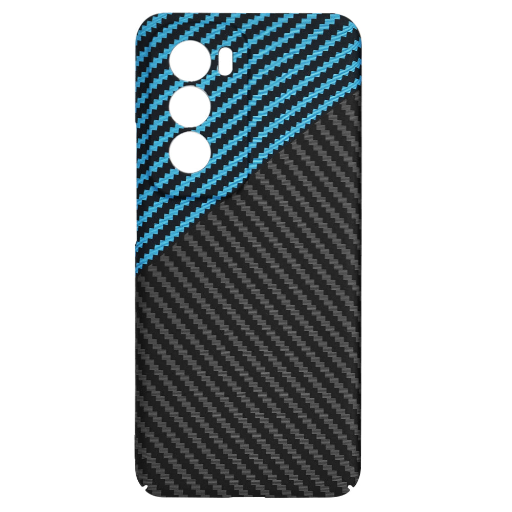 Hoes voor Oppo Reno12, Techsuit, Carbonite FiberShell, Zwart Blauw