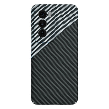 Hoes voor Oppo Reno12, Techsuit, Carbonite FiberShell, Zwart Grijs