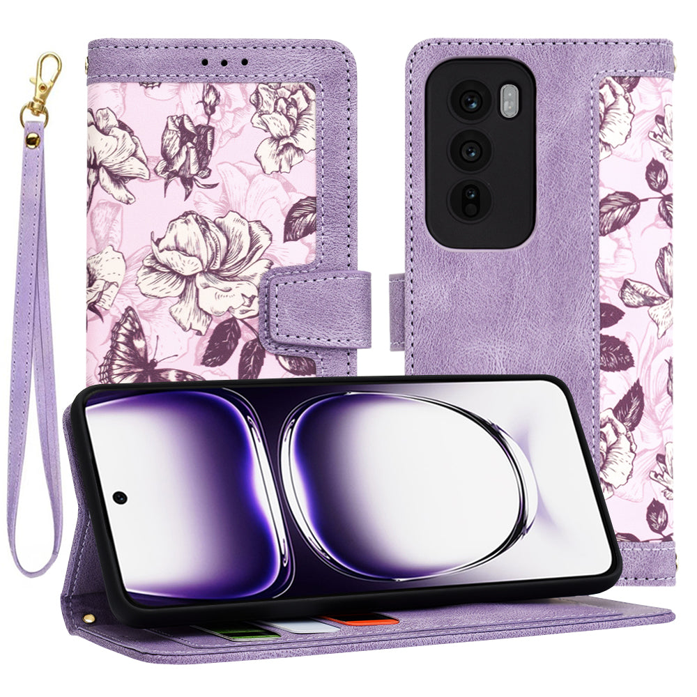 Hoes voor Oppo Reno12, Techsuit, FlipCraft, Paars