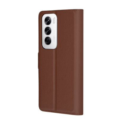 Hoes voor Oppo Reno12, Techsuit, Leather Folio, Bruin