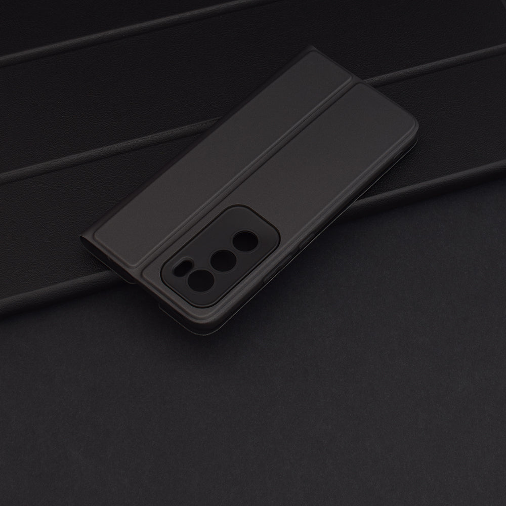 Hoes voor Oppo Reno12, Techsuit, Magskin Book, Zwart