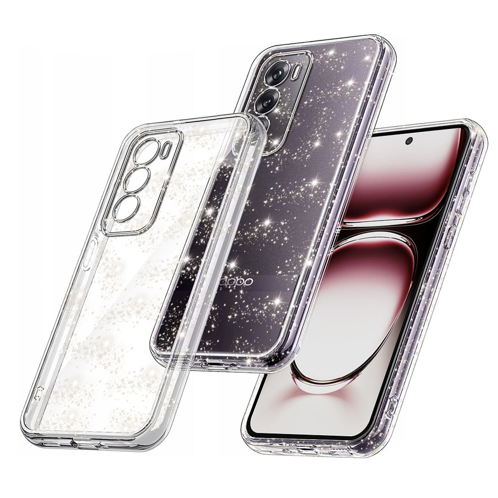 Hoes voor Oppo Reno12, Techsuit, SparkleSkin, Transparant