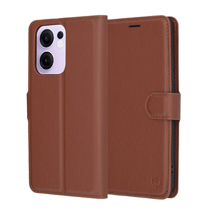 Hoesje voor Oppo Reno13 FS 5G / Reno13 F 4G / Reno13 F, Techsuit, Lederen Folio, Bruin