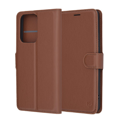 Hoesje voor Oppo Reno13 FS 5G / Reno13 F 4G / Reno13 F, Techsuit, Lederen Folio, Bruin