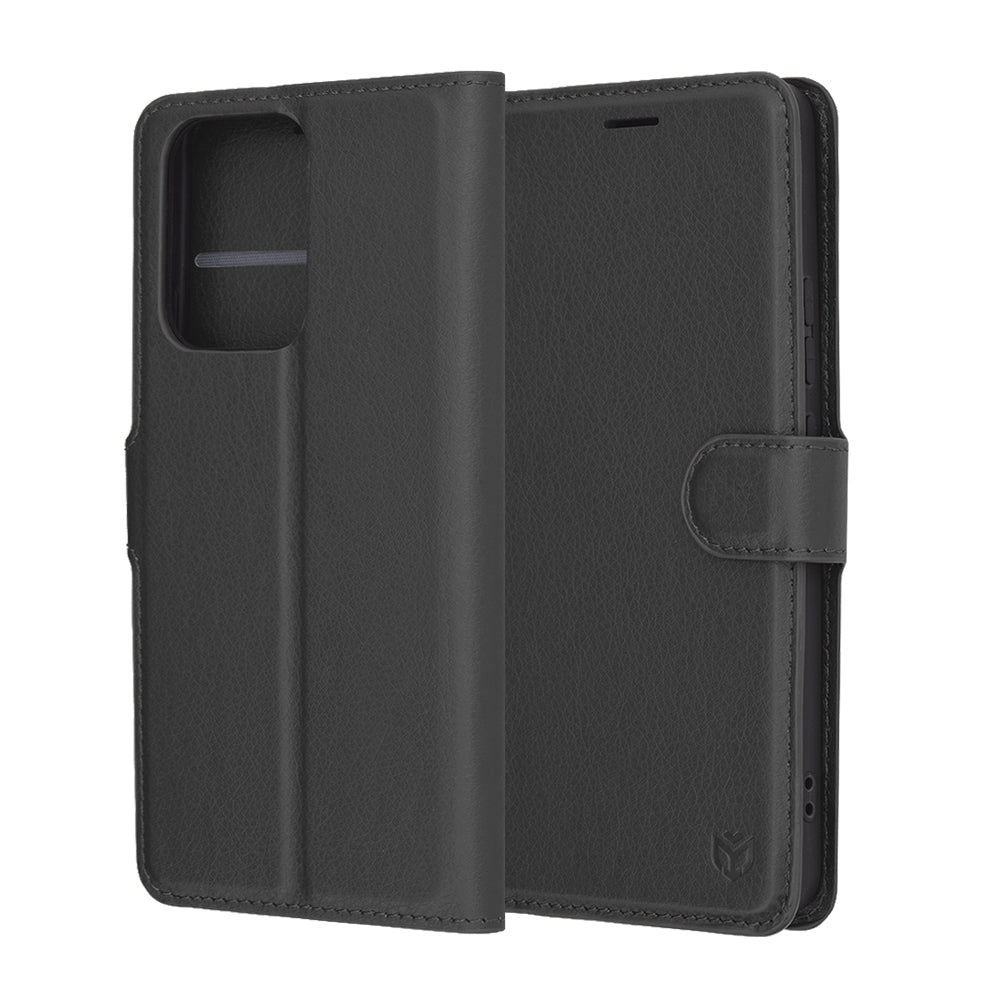 Hoesje voor Oppo Reno13 FS 5G / Reno13 F 4G / Reno13 F, Techsuit, Lederen Folio, Zwart