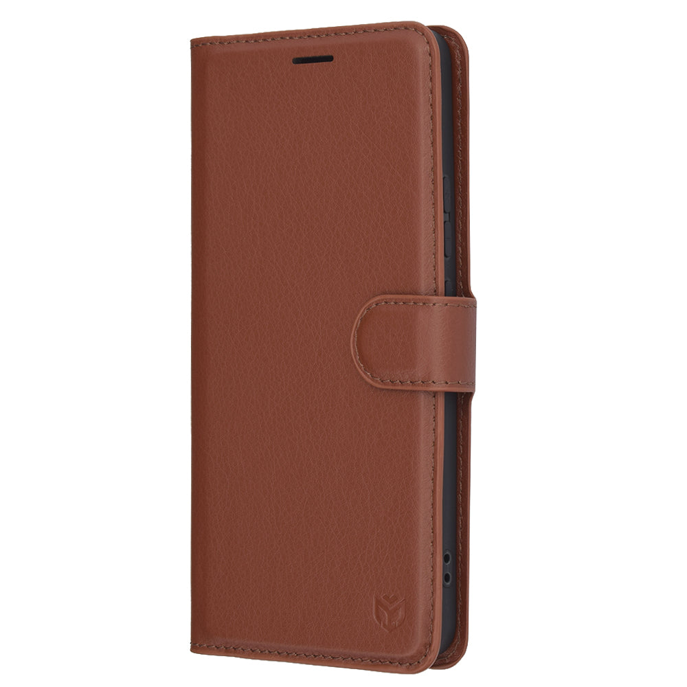 Hoesje voor Oppo Reno13 FS 5G / Reno13 F 4G / Reno13 F, Techsuit, Lederen Folio, Bruin