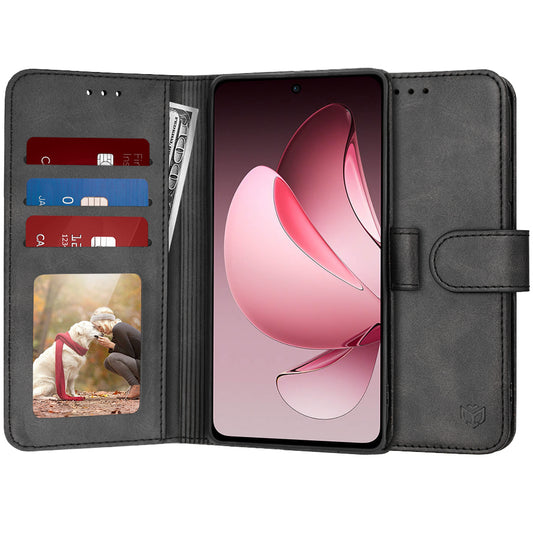 Hoesje voor Oppo Reno13 FS 5G / Reno13 F 4G / Reno13 F, Techsuit, Diary Book, Zwart