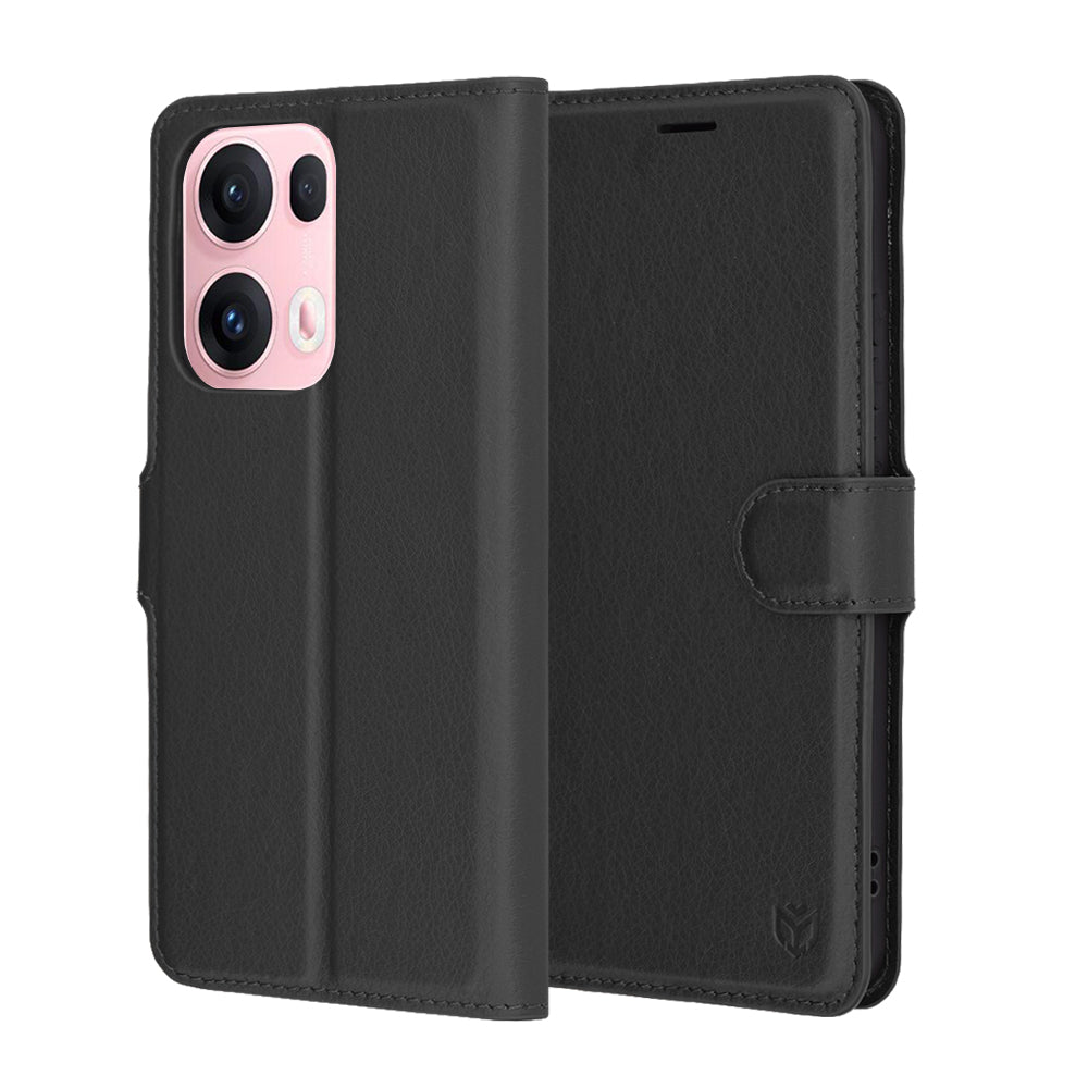 Hoes voor Oppo Reno13 Pro, Techsuit, Leather Folio, Zwart
