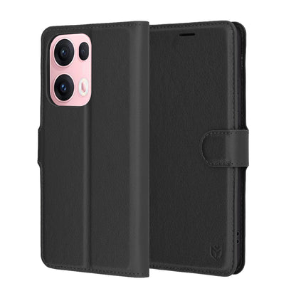 Hoes voor Oppo Reno13 Pro, Techsuit, Leather Folio, Zwart