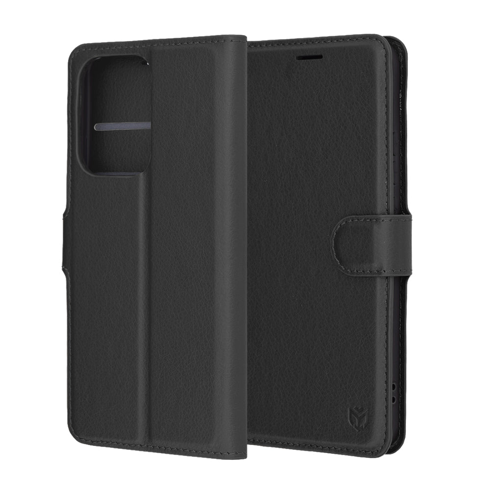 Hoes voor Oppo Reno13 Pro, Techsuit, Leather Folio, Zwart