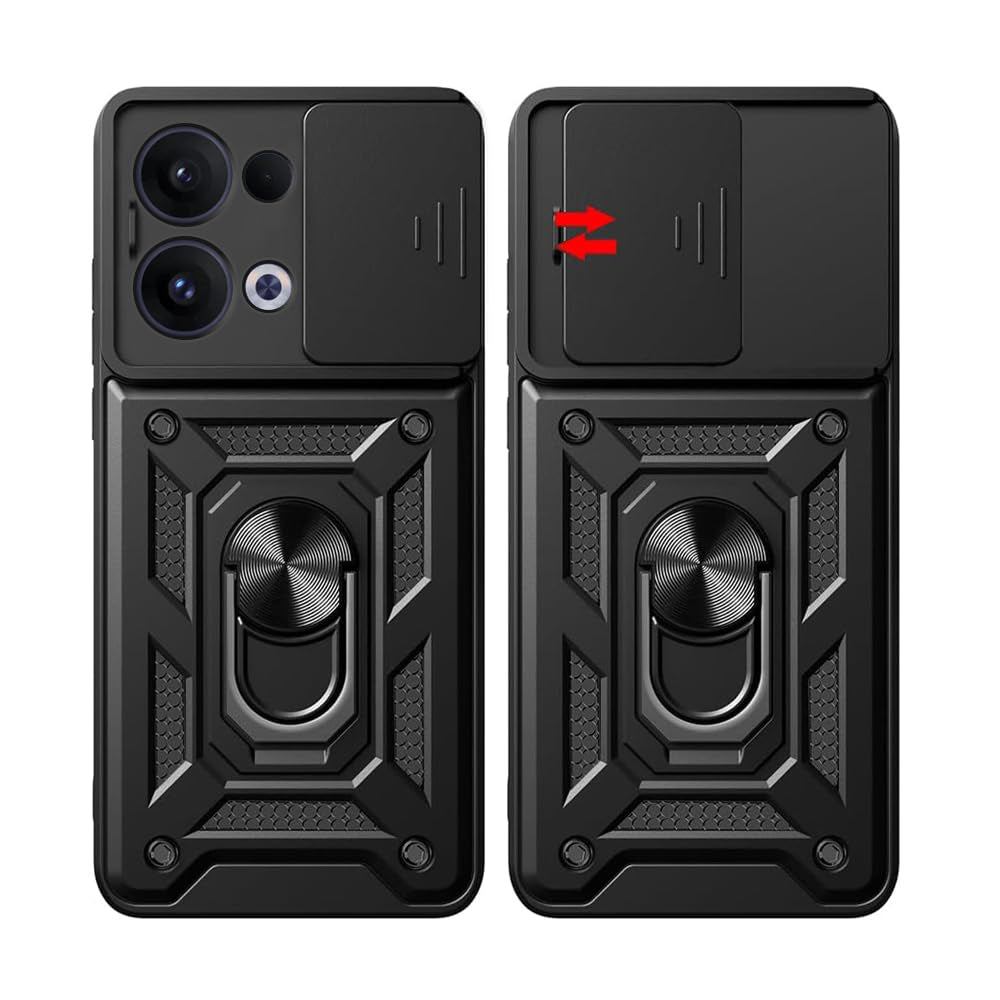 Hoes voor Oppo Reno13, Techsuit, CamShield, Zwart