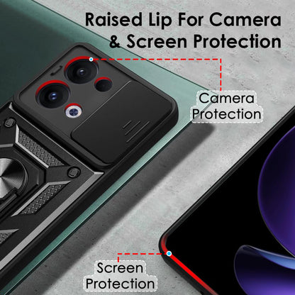 Hoes voor Oppo Reno13, Techsuit, CamShield, Zwart