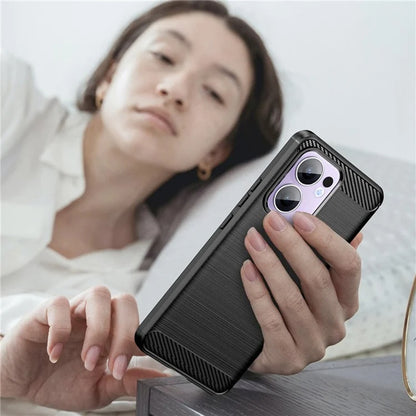 Hoes voor Oppo Reno13, Techsuit, Carbon, Zwart