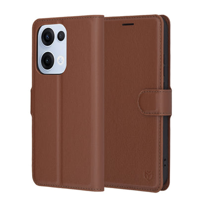 Hoes voor Oppo Reno13, Techsuit, Leather Folio, Bruin