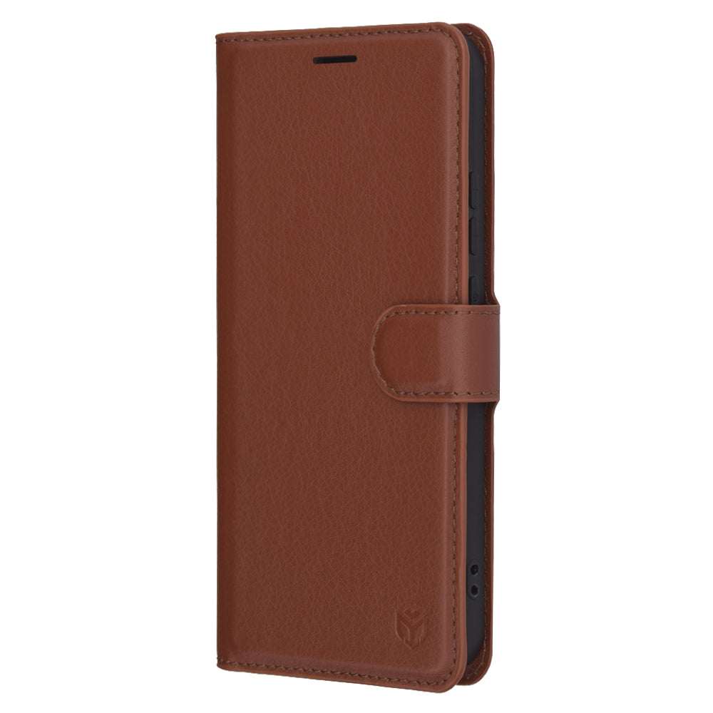 Hoes voor Oppo Reno13, Techsuit, Leather Folio, Bruin