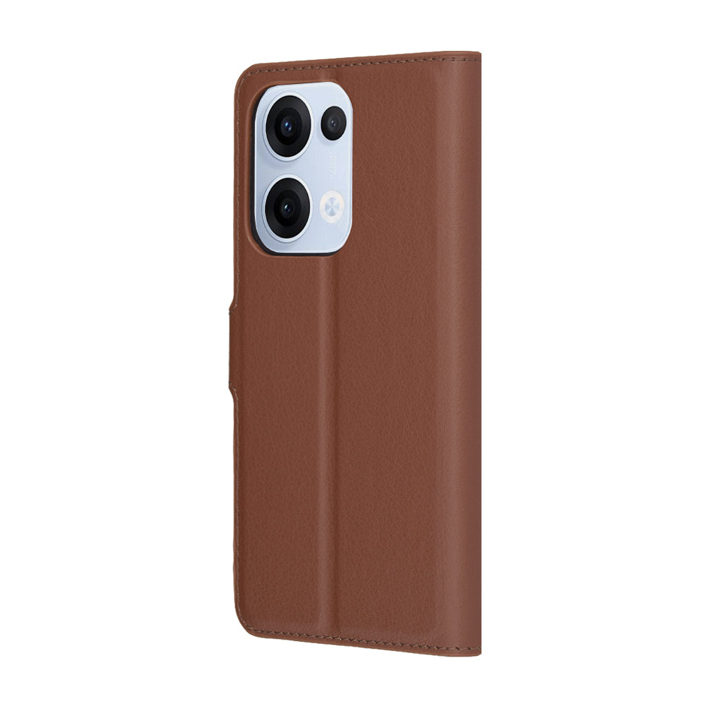 Hoes voor Oppo Reno13, Techsuit, Leather Folio, Bruin