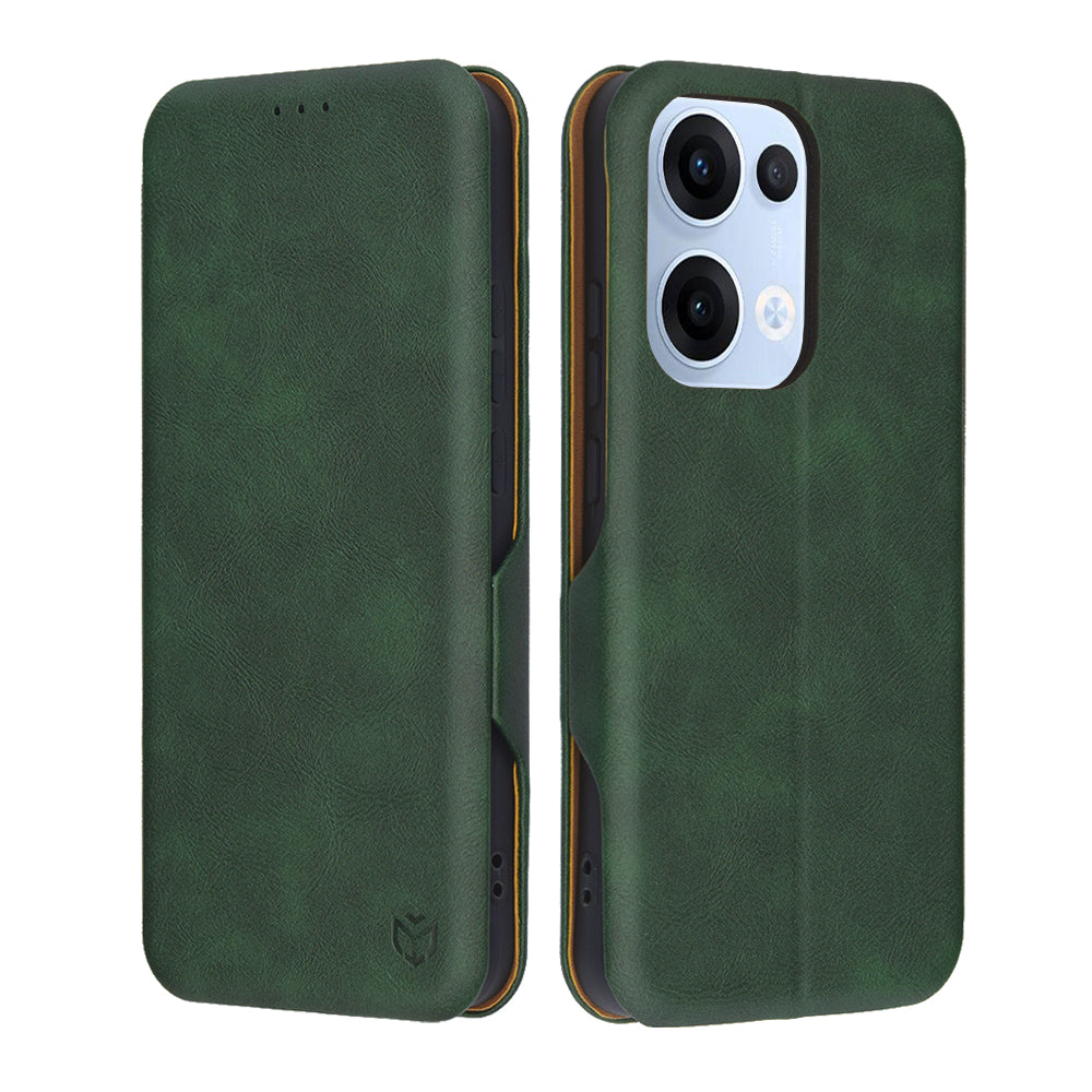 Hoes voor Oppo Reno13, Techsuit, Safe Wallet Plus, Groen