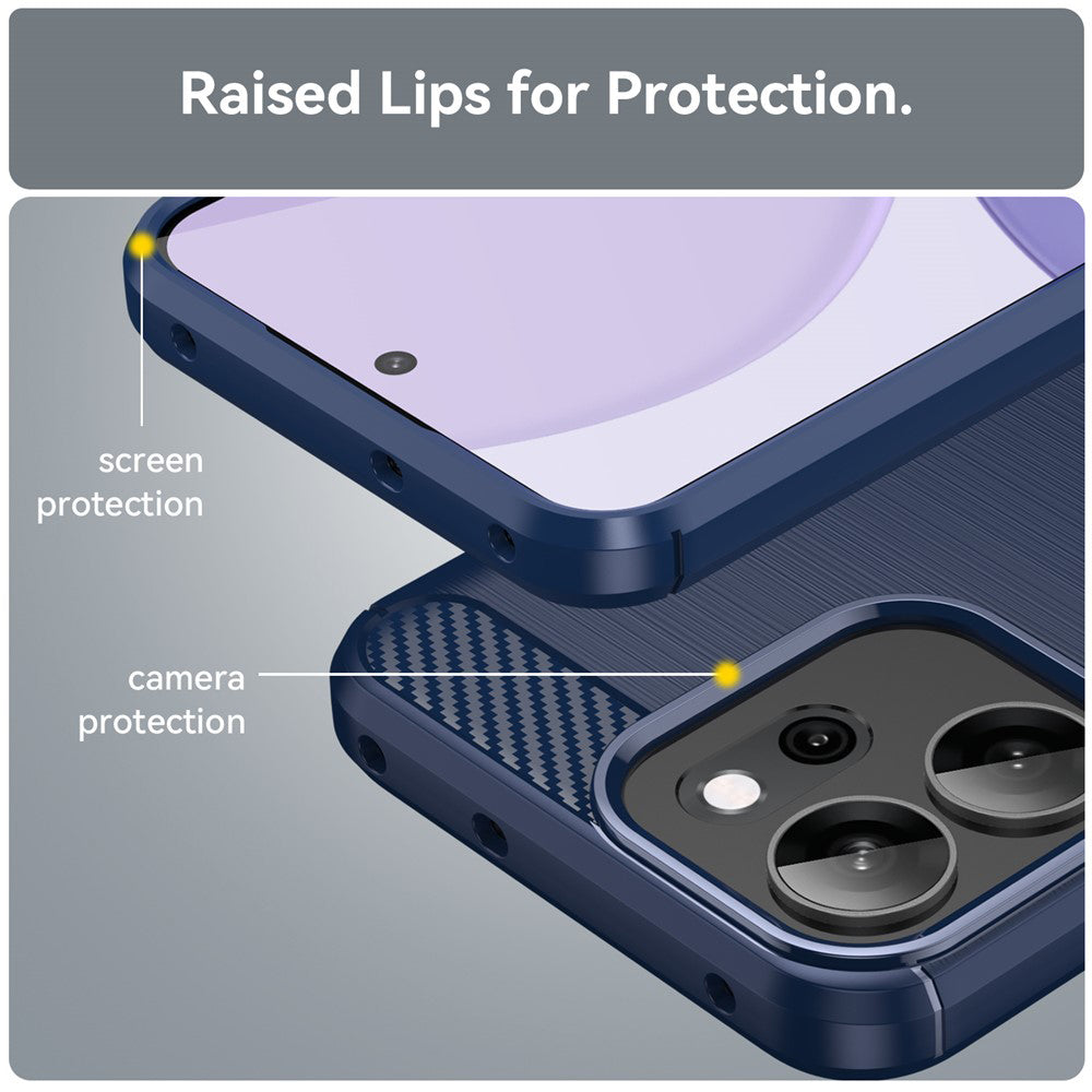 Telefoonhoesje voor Oppo Reno14 FS 5G / Reno14 F, Techsuit, Carbon, Blauw