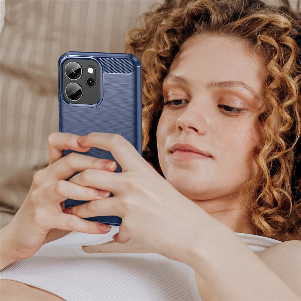 Telefoonhoesje voor Oppo Reno14 FS 5G / Reno14 F, Techsuit, Carbon, Blauw