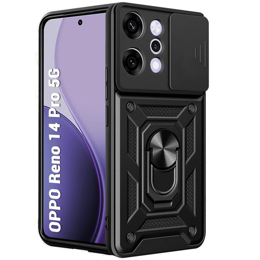 Hoes voor Oppo Reno14 Pro, Techsuit, CamShield, Zwart