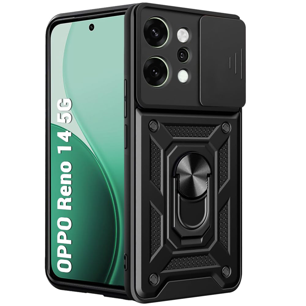 Hoes voor Oppo Reno14, Techsuit, CamShield, Zwart