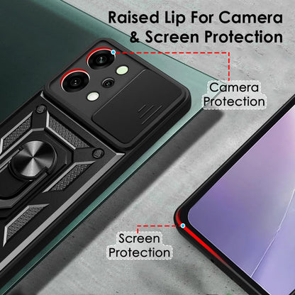 Hoes voor Oppo Reno14, Techsuit, CamShield, Zwart