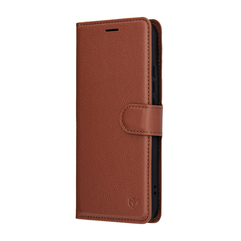 Hoes voor Oppo Reno14, Techsuit, Leather Folio, Bruin