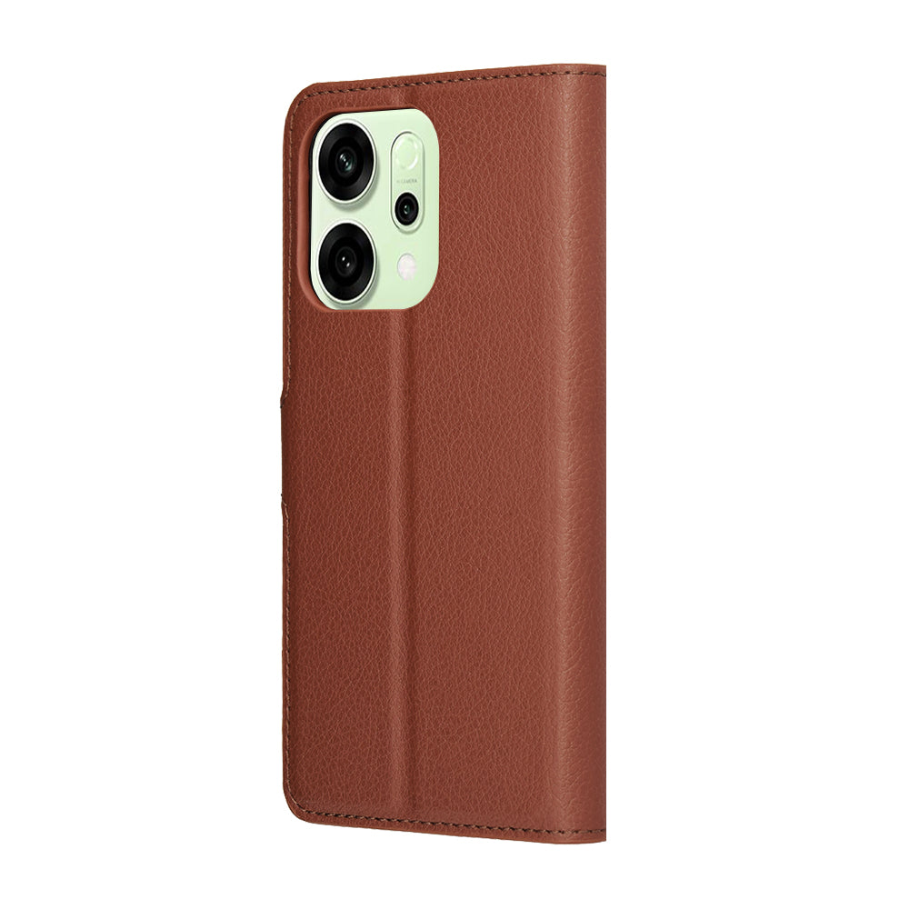 Hoes voor Oppo Reno14, Techsuit, Leather Folio, Bruin