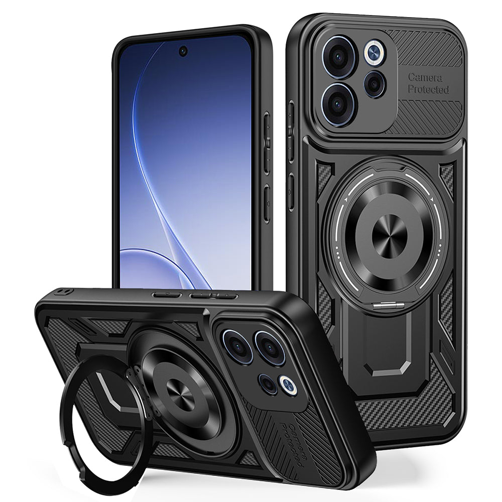 Hoes voor Oppo Reno15 FS / Reno15 F, Techsuit, RuggedCam, Zwart
